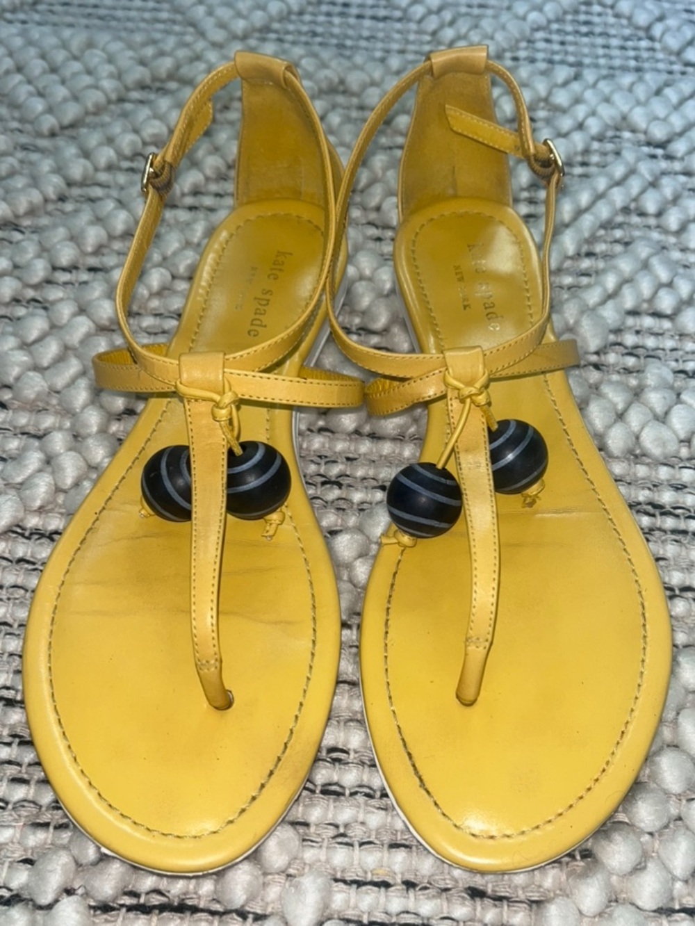 Kate Spade New York Women’s Leather Sandals Size 8M Yellow